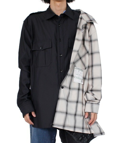 MAISON MIHARA YASUHIRO レフトドッキングシャツ/Left Doccking Shirts