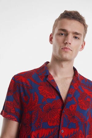 Desigual red-and-blue Hawaiian shirt