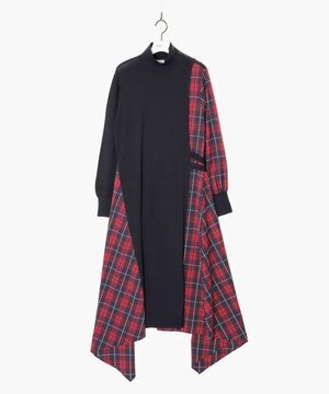 EZUMi アシンメトリーハイブリッドニットワンピース