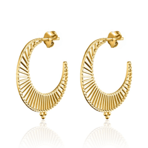 AGATHA PARIS ボヘミアンカルマ、フープピアス、ムーン、ゴールド-Gold