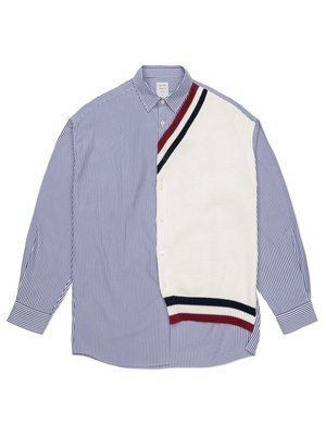 MISTERGENTLEMAN KNIT VEST MIX SHIRT