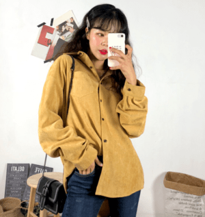 MERONGSHOP オータムカラー長袖シャツ[MADE.M]