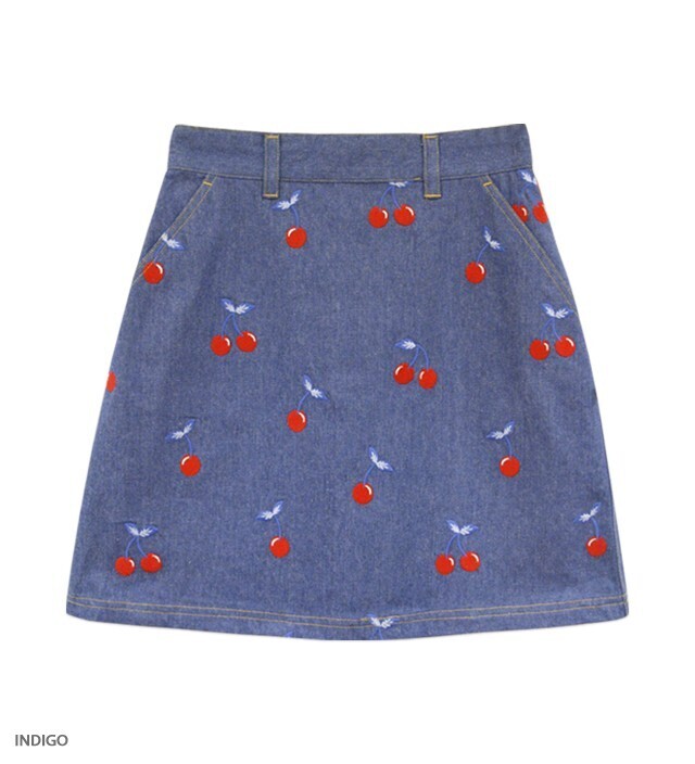 Katie CHERRY DENIM flat skirt