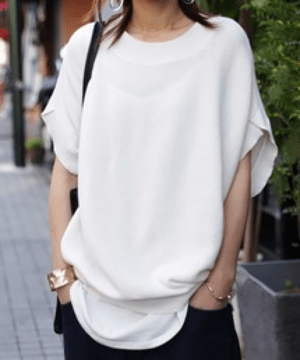 antiqua 細部にこだわった美シルエットにヤミツキ。モックネックワイドニット・pn-00239
