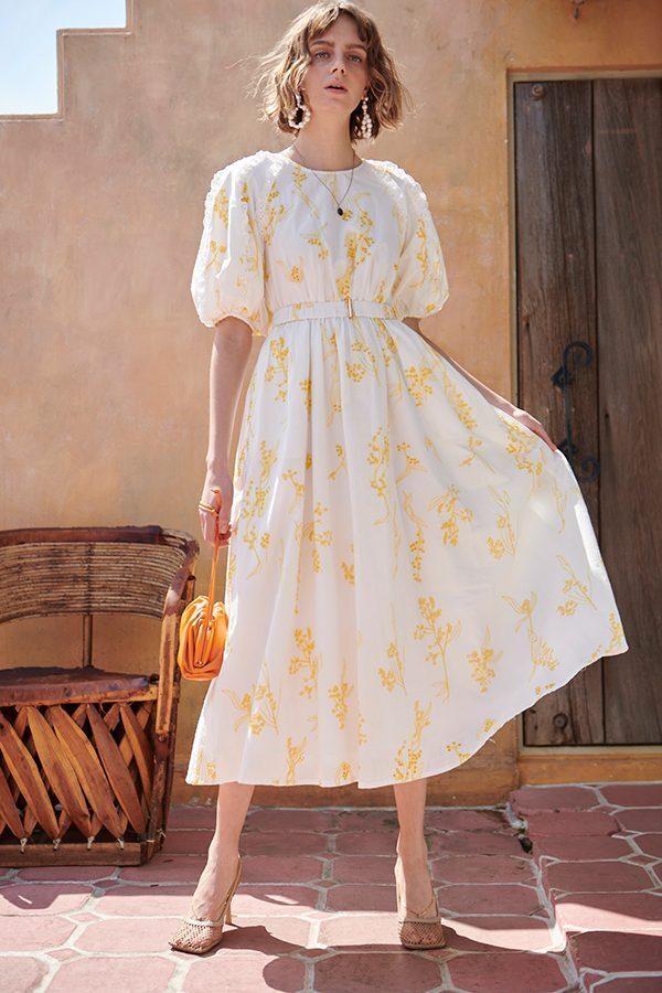 Estella.K Celia Embroidered Belted Dress