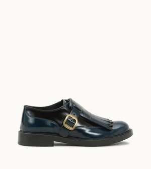 TOD'S レザー モンクストラップシューズ - ブルー, ブラッ