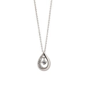 BLOOM シルバー ロジウムメッキ キュービックジルコニア しずく ネックレス