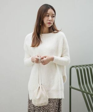 UNE MANSION ３カラーサイドスリットシャギーニット