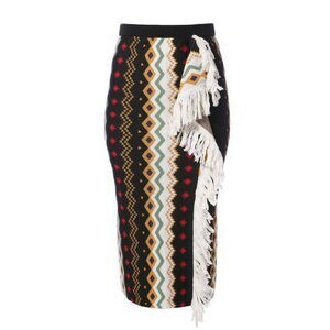 Alice + Olivia FELICITY FAIRISLE FRINGE SKIRT