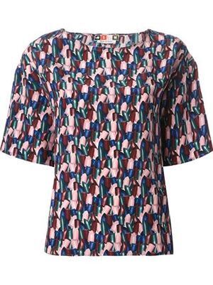 MSGM リップ柄ブラウス