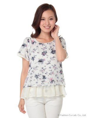 PATTERN fiona 地柄シアーレースT花柄　2