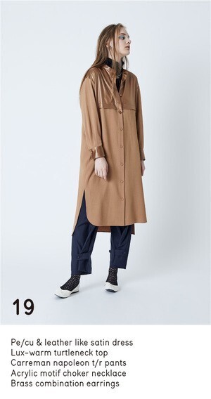 STELLA CIFFON Pe/cu&leather like satin dress