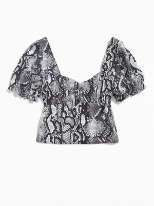 URBAN OUTFITTERS Cassia Puff Sleeve Cropped Top