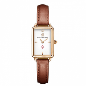 BLACK BY BLUE BRAVE 4B Vesta Brown leather White Dial
