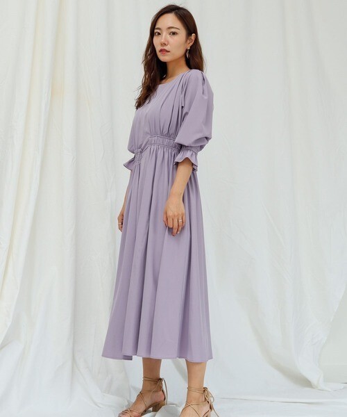 LADYMADE BACKリボンギャザリングワンピース
