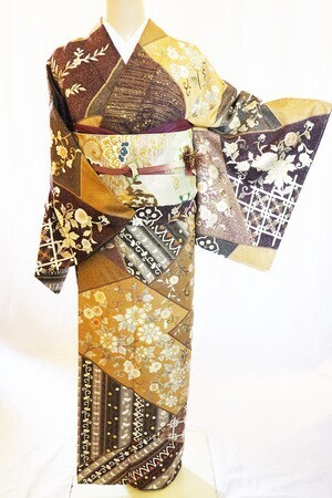 きものサロンながしま 正絹訪問着　レンタルフルセット「総柄刺繍　割付に更紗華紋」