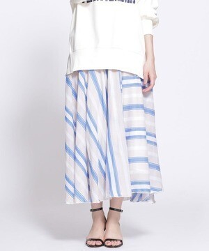 NE QUITTEZ PAS! VOILE STRIPE SKIRT