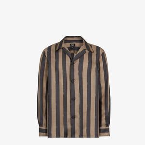 FENDI ブラウンシルク シャツ