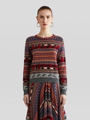 ETRO ジャカード ラウンドネック セーター