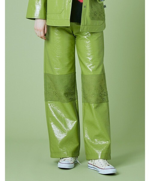 Little sunny bite Synthetic leather pants