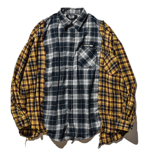 DUALISM MIX CHECK BIG SILHOUETTE OVER SHIRT 3