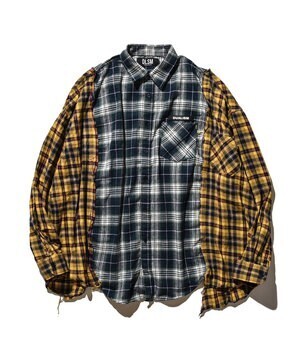 DUALISM MIX CHECK BIG SILHOUETTE OVER SHIRT 3