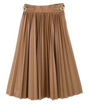 JILLSTUART カラープリーツフェイクレザースカート
