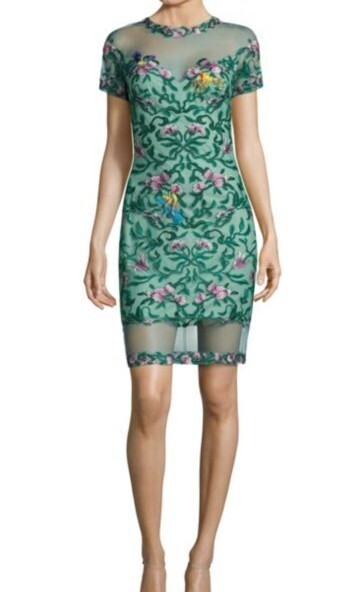 TADASHI SHOJI Floral Embroidered Cocktail Dress