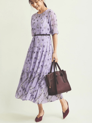 The Virgnia ラティスフラワー柄シアーワンピース