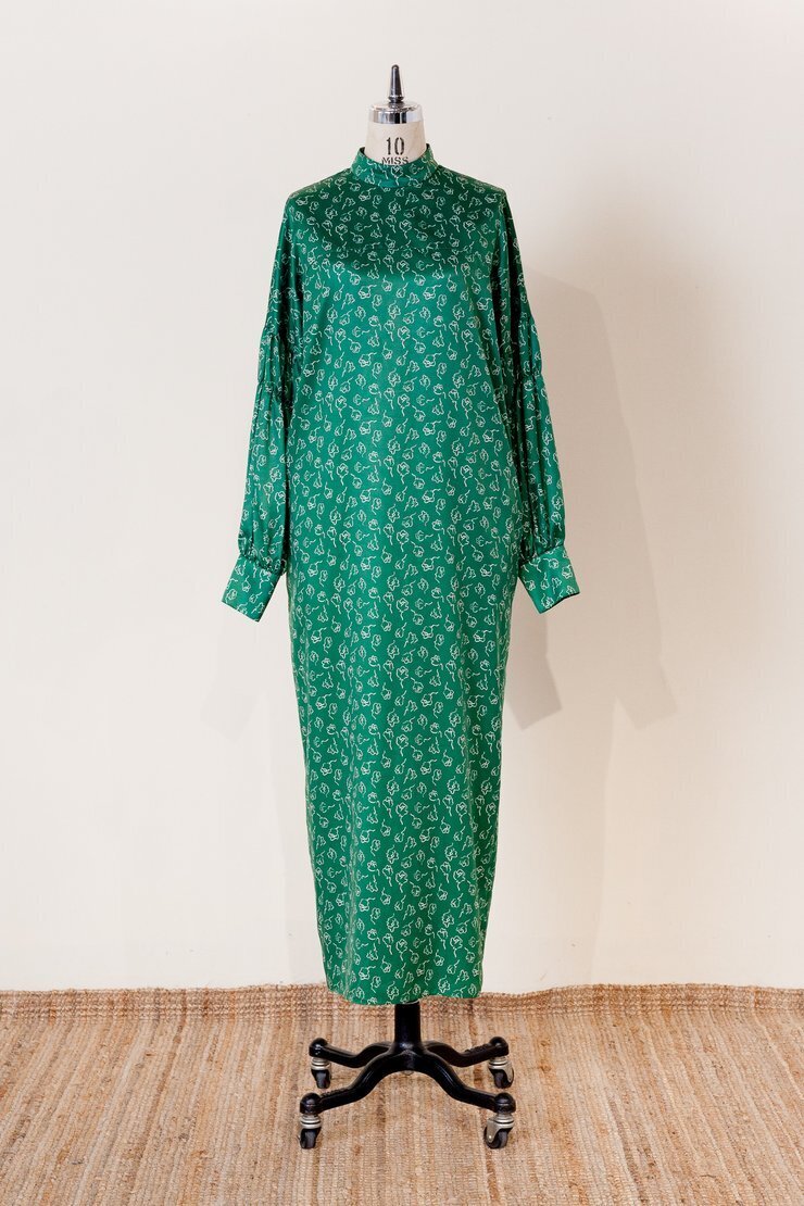 RELDI DOUBLE GHATHER SLEEVE DRESS