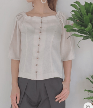 LADYMADE リネンライクボリュームスリーブブラウス