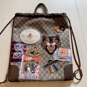 GUCCI 限定コラボモデル GUCCI GGスプリーム キャンバス クーリエ ドローストリング トートバッグ バックパック リュック