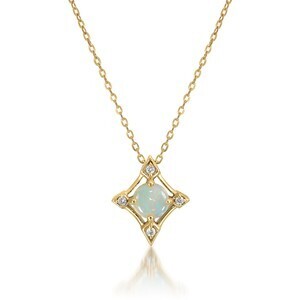 STAR JEWELRY K10 ネックレス DIAMOND & OPAL NECKLACE