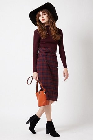 DRWCYS Check Tight Skirt