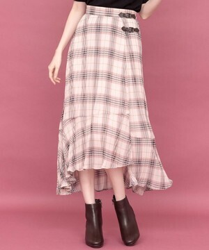 WILLSELECTION シフォンチェックプリーツスカート