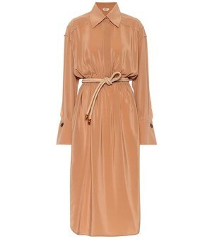 FENDI Silk midi shirt dress