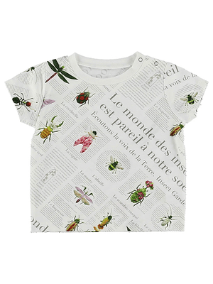 Insect Collection KODOMO 再生ペットボトル100% EncyclopedieクルーネックTシャツ blanc
