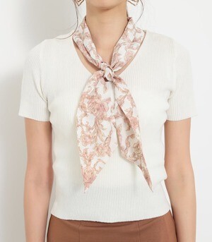 rienda スカーフ付き2WAY TOP