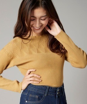MEW'S REFINED CLOTHES ウォッシャブルアイレット長袖ニット