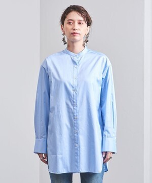 UNITED ARROWS UWSC コットン バンドカラー ロング シャツ