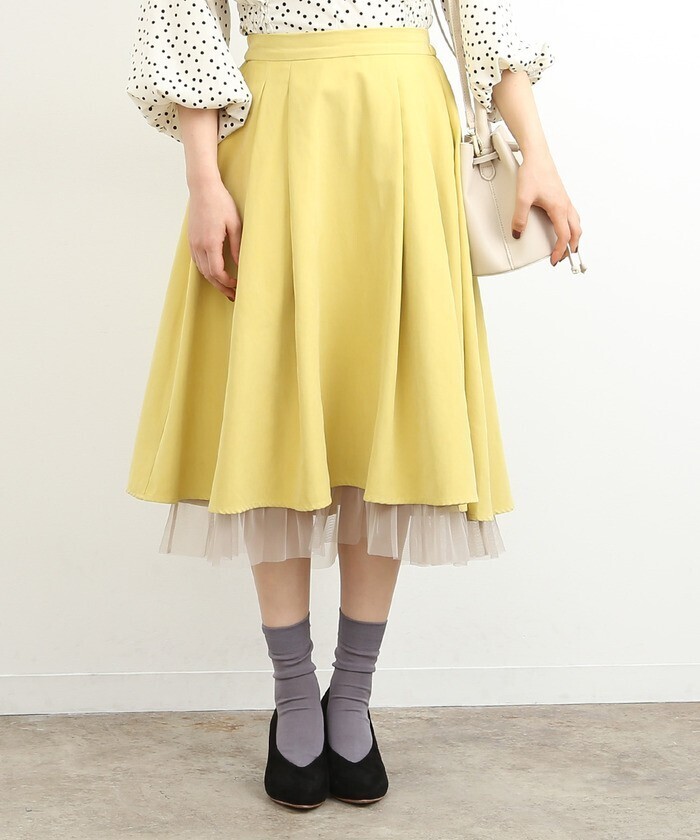 ROPE' PICNIC 裾チュール見えイレヘムスカート