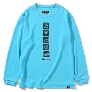SPALDING ジュニアロングスリーブTシャツ バスケットボールアイコン