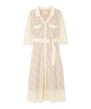 JILLSTUART スクエアレース襟付きワンピース