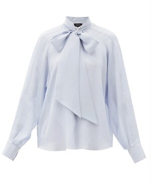 ROCHAS Rachel pussy-bow silk-crepe blouse