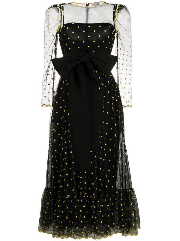 RED VALENTINO メッシュディテール ドレス