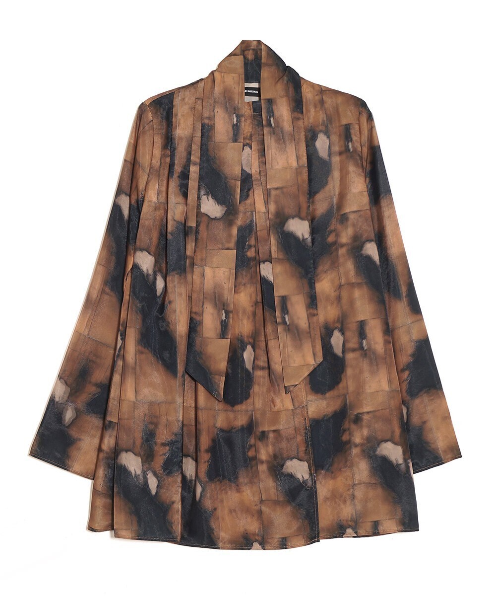 CoSTUME NATIONAL BURRI PRINTED BOWTIE BLOUSE