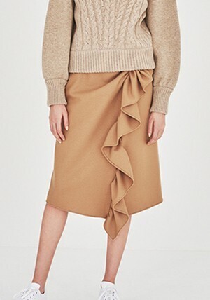 BORDERS at BALCONY MELTON JERSEY SKIRT