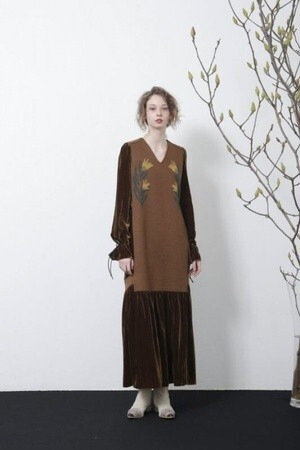 LOKITHO LOKITHO （ロキト ）　 knit combi tunic dress brown / yellow - The Galaxy Harmony!!!!