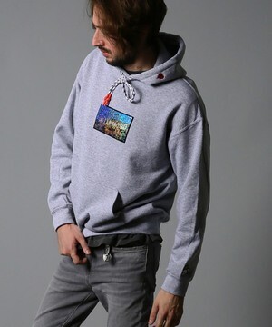 STUD MUFFIN TC裏毛起毛 HOLLYWEEDシークイン プルパーカ