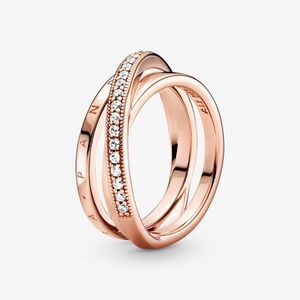 PANDORA Crossover Pavé Triple Band Ring